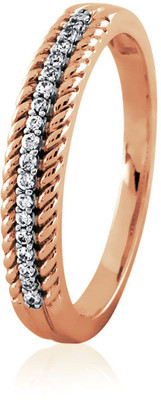 11% OFF on Velvetcase Textured Diamond Eternity Band Rose Gold 18 K Ring