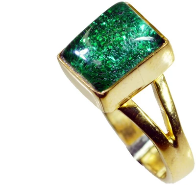 25% OFF on Riyo Handmade Sunstone Copper Cubic Zirconia 18K Yellow Gold Plated Ring