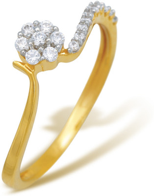Ishtaa Gold Cubic Zirconia 18 K Ring