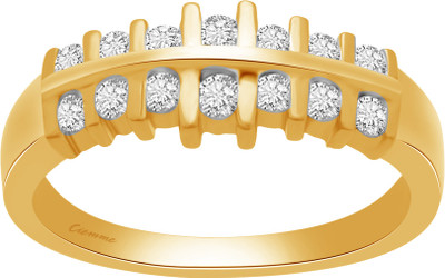 50% OFF on Ciemme 0.58 CT Double Row Silver Cubic Zirconia 18K Yellow Gold Plated Ring