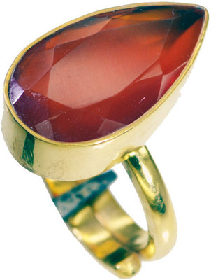 25% OFF on Riyo Enticingstar Red Onyx Copper Onyx 18K Yellow Gold Plated Ring