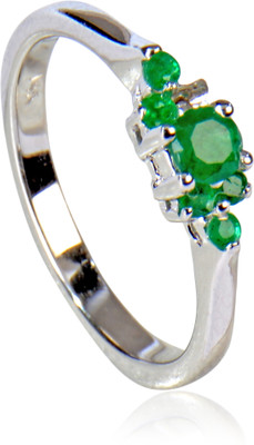15% OFF on Rakam Gold Emerald 14K White Gold Plated 14 K Ring