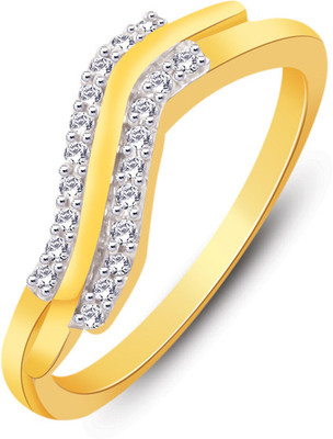 60% OFF on 11 Diamonds Silver 14K Yellow Gold Plated Ring