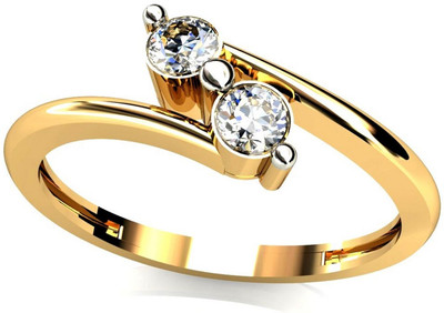 3% OFF on Desires Glitter Gold Diamond 18 K Ring