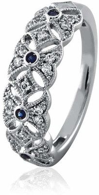 23% OFF on Velvetcase Regal Vintage Diamond Eternity Band White Gold 18 K Ring