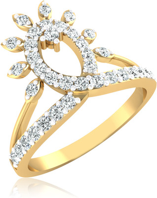 31% OFF on Forevercarat Delicate Silver Diamond 14K Yellow Gold Plated Ring