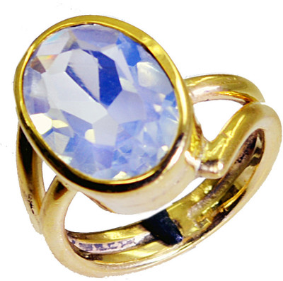 25% OFF on Riyo Gorgeousstar Dichroic Glass Copper Cubic Zirconia 18K Yellow Gold Plated Ring