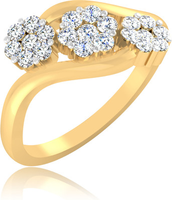 31% OFF on Forevercarat Daisy Drop Silver 14K Yellow Gold Plated Ring
