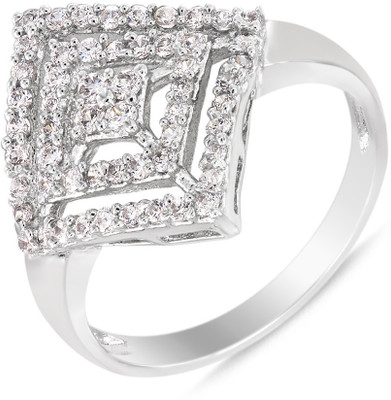 42% OFF on Mahi Ultra Modish Brass, Alloy Zircon Rhodium Plated Ring