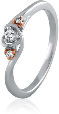 35% OFF on Velvetcase Two Tone Single Heart Promise Ring White Gold 18K White Gold, 18K Rose Gold Plated 18 K Ring
