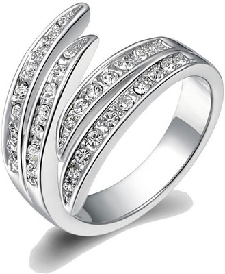 49% OFF on Kaizer Jewelry Alloy Cubic Zirconia 18K White Gold Plated Ring