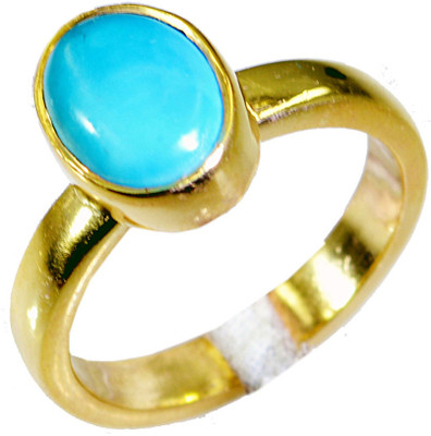20% OFF on Riyo Tantalizing Turquoise Copper Turquoise 18K Yellow Gold Plated Ring