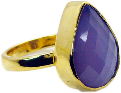 25% OFF on Riyo Good Lookingstar Purple Chalcedony Copper Chalcedony 18K Yellow Gold Plated Ring