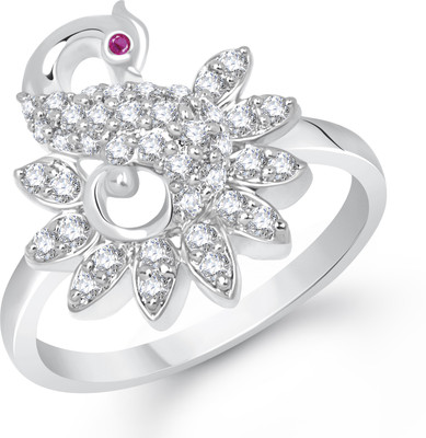 75% OFF on VK Jewels Excellent Mayur Alloy Cubic Zirconia Rhodium Plated Ring