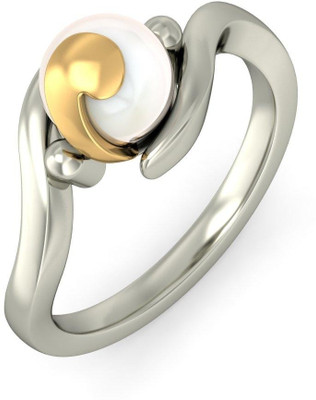 BlueStone The Andrina White Gold Pearl 14K White Gold Plated 14 K Ring