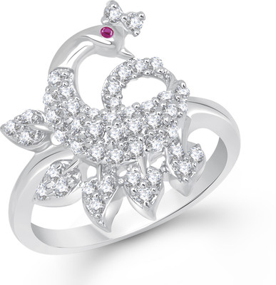 75% OFF on VK Jewels Delightful Mayur Alloy Cubic Zirconia Rhodium Plated Ring