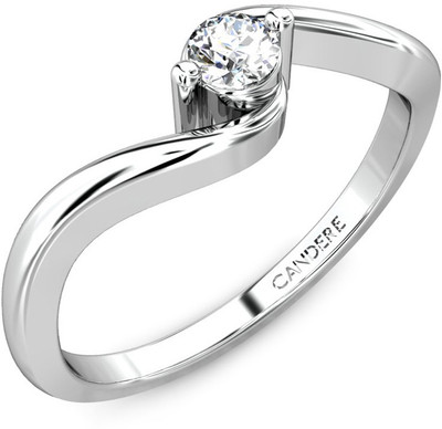 30% OFF on Candere Kamloops Diamond White Gold Rhodium Plated 18 K Ring