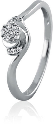 30% OFF on Velvetcase Composite Diamond Accent Floral Ring White Gold 18K White Gold Plated 18 K Ring