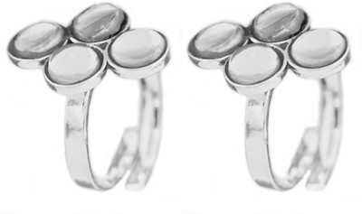 Exotic India Designer Sterling Silver NA Toe Ring Set