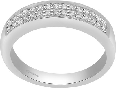 50% OFF on Ciemme Stackable 0.48 CT 2-Row Sterling Silver Cubic Zirconia Ring