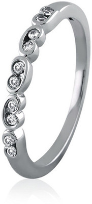 Velvetcase Twine Diamond Band White Gold 18K White Gold Plated 18 K Ring