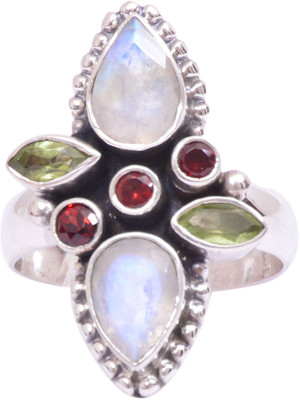 41% OFF on Rubera Silver Garnet, Moonstone Ring