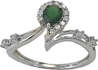 7% OFF on Missori Modern Indian R2 Sterling Silver Cubic Zirconia Rhodium Plated Ring