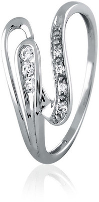 33% OFF on Velvetcase Diamond Accent Swirl Ring White Gold 18K White Gold Plated 18 K Ring