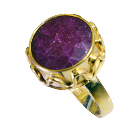 52% OFF on Riyo Classystar Indi Ruby Copper Agate 18K Yellow Gold Plated Ring