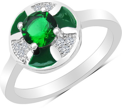 75% OFF on Silverona Sterling Silver Cubic Zirconia Rhodium Plated Ring