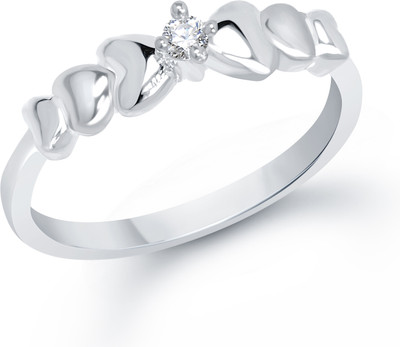 70% OFF on VK Jewels Lining Heart Alloy Cubic Zirconia Rhodium Plated K Ring