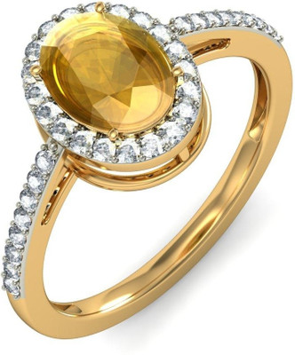 18% OFF on BlueStone The Solaris Gold Citrine, Diamond 18K Yellow Gold Plated 18 K Ring