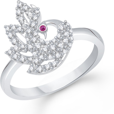 75% OFF on VK Jewels Elegant Mayur Alloy Cubic Zirconia Rhodium Plated Ring