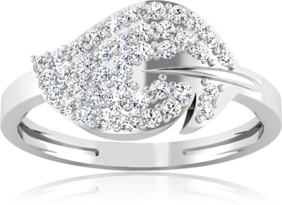31% OFF on Forevercarat Petal Swirl Silver Diamond Sterling Silver Plated Ring