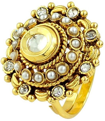 65% OFF on R S Jewels Gold Plated Pearls Stone Womens Alloy Ring