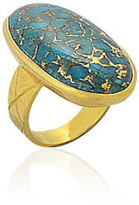 20% OFF on Irene Alloy Turquoise 18K Yellow Gold Plated Ring 20% OFF on Irene Alloy Turquoise 18K Yellow Gold Plated Ring