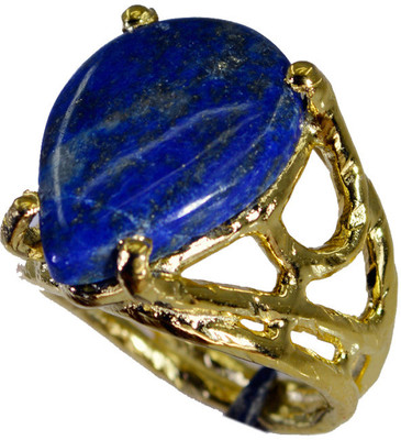 24% OFF on Riyo Taking Lapis Lazuli Copper Lapis Lazuli 18K Yellow Gold Plated Ring