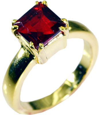 46% OFF on Riyo Handsome Ruby Cz Copper Cubic Zirconia 18K Yellow Gold Plated Ring