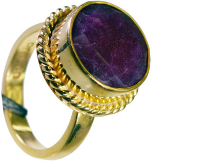 25% OFF on Riyo Beckoning Indi Ruby Copper Agate 18K Yellow Gold Plated Ring