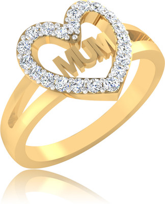 31% OFF on Forevercarat Love Mum Heart Silver 14K Yellow Gold Plated Ring