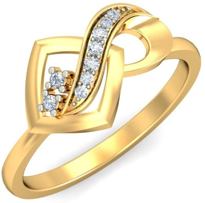 44% OFF on Demira Jewels Overlap Yellow Gold Diamond 14 K Ring