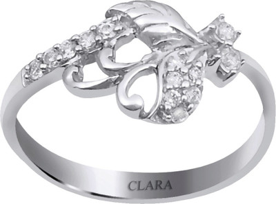 59% OFF on Clara The Gisela Sterling Silver Swarovski Crystal Rhodium Plated Ring