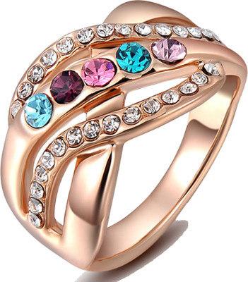 64% OFF on Kaizer Jewelry Alloy Cubic Zirconia 18K Rose Gold Plated Ring