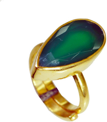 52% OFF on Riyo Sublimestar Green Onyx Copper Onyx 18K Yellow Gold Plated Ring