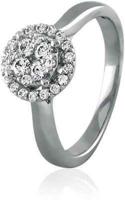 10% OFF on Velvetcase Diamond Cluster Frame Engagement White Gold 18 K Ring