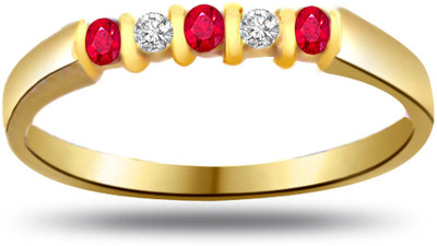 30% OFF on Surat Diamond Ruby & Diamond Ring SDR973 Yellow Gold Diamond, Ruby 18 K Ring