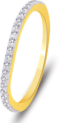 60% OFF on 11 Diamonds Silver 14K Yellow Gold Plated Ring