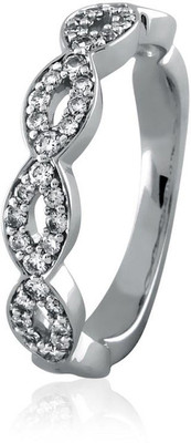 23% OFF on Velvetcase Ribbon Diamond Eternity Band White Gold 18 K Ring