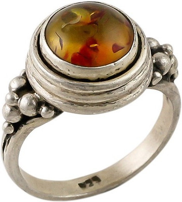 Jhumka Creations Silver Amber Ring Jhumka Creations Silver Amber Ring