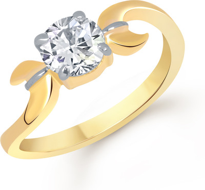 VK Jewels Crossover Solitaire Alloy Cubic Zirconia 18 K Ring